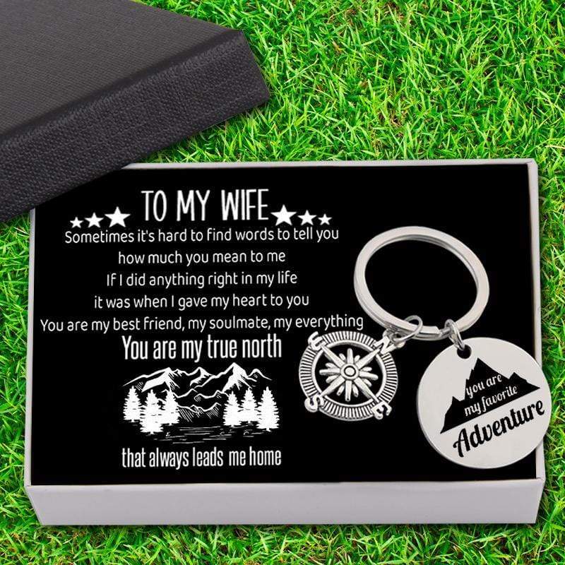 Compass Keychain - To My Wife - You Are My Favorite Adventure - Gkw15003