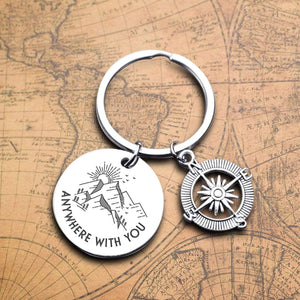 Compass Keychain - Travel - To My Boyfriend - I Want Us To Go There Hand In Hand - Gkw12001