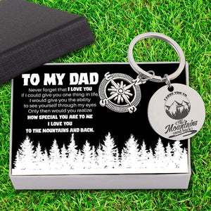 Compass Keychain - Travel - To My Dad - I Love You To The Mountains And Back - Gkw18002