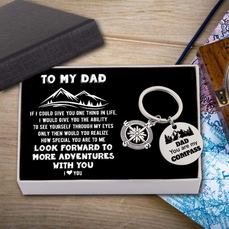 Compass Keychain - Travel - To My Dad - Look Forward To More Adventures With You - Gkw18003