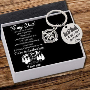 Compass Keychain - Travel - To My Dad - You Are My Compass When I Get Lost - Gkw18001