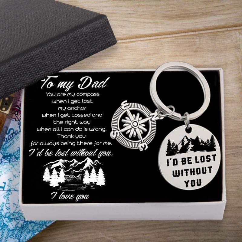 Compass Keychain - Travel - To My Dad - You Are My Compass When I Get Lost - Gkw18001