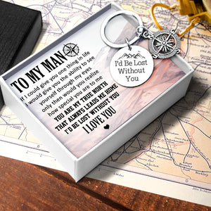 Compass Keychain - Travel - To My Man - I Love You - Gkw26024
