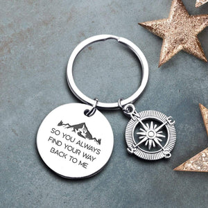 Compass Keychain - Travel - To My Man - So You Always Find Your Way Back To Me - Gkw26016