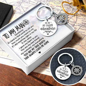 Compass Keychain - Travel - To My Man - You Are My Best Friend, My Soulmate, My Everything - Gkw16025