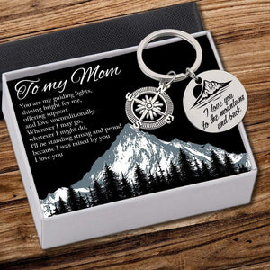 Compass Keychain - Travel- To My Mom - Because I Was Raised By You  - Gkw19002