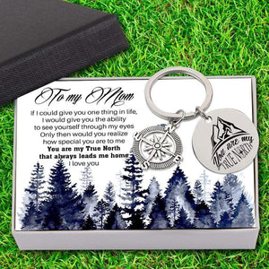 Compass Keychain - Travel- To My Mom - You Are My True North - Gkw19001