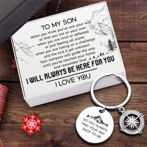 Compass Keychain - Travel - To My Son - Your Compass Will Guide The Way - Gkw16006