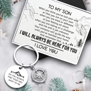 Compass Keychain - Travel - To My Son - Your Compass Will Guide The Way - Gkw16006