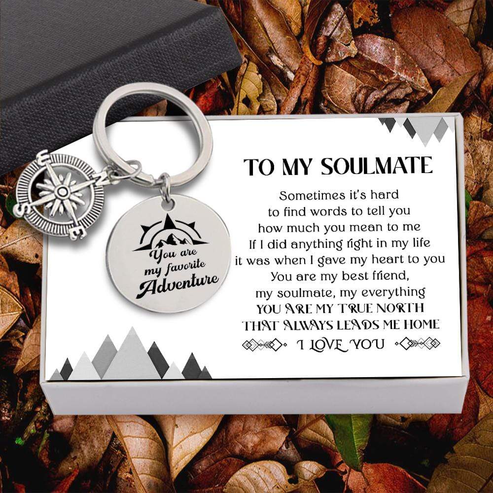 Compass Keychain - Travel - To My Soulmate - You Are My True North That Always Leads Me Home - Gkw13012
