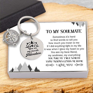 Compass Keychain - Travel - To My Soulmate - You Are My True North That Always Leads Me Home - Gkw13012