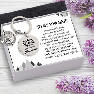 Compass Keychain - Travel - To My Soulmate - You Are My True North That Always Leads Me Home - Gkw13012