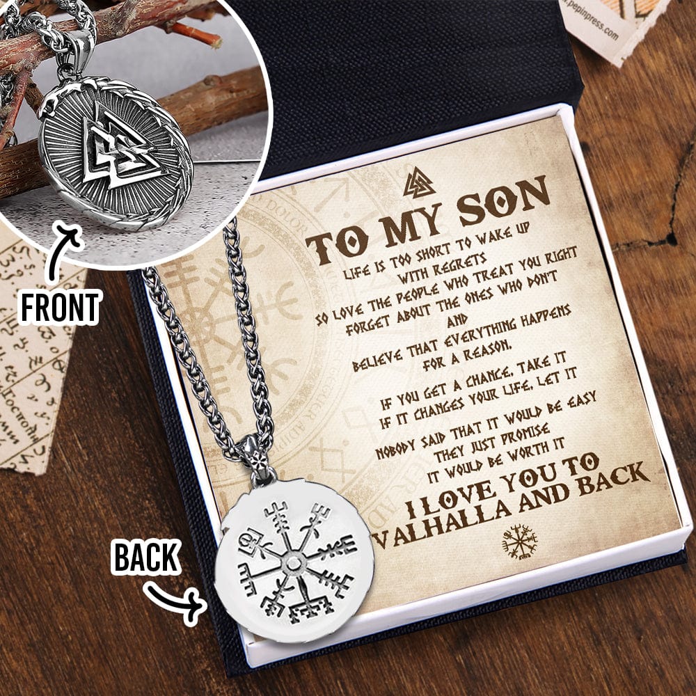 Compass Nordic Necklace - Viking - To My Son - I Love You To Valhalla And Back - Gnfv16003