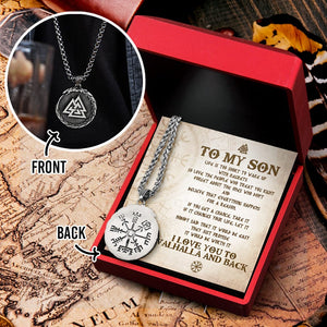 Compass Nordic Necklace - Viking - To My Son - I Love You To Valhalla And Back - Gnfv16003