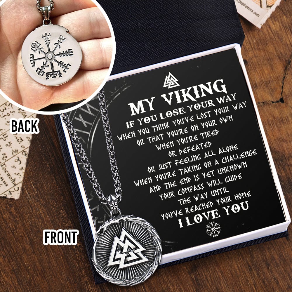 Compass Nordic Necklace - Viking - To My Viking Man - Your Compass Will Guide The Way - Gnfv26002