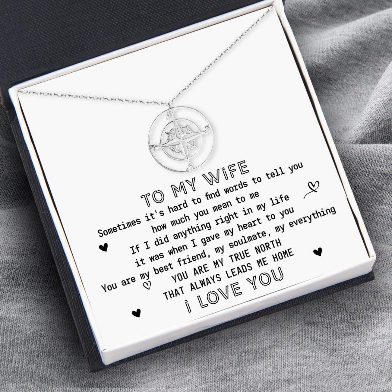 Compass Pendant Necklace - To My Wife - You Are My True North - Gnca15001