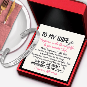 Cooking Bracelet - Cooking - To My Stunning Wife - Happiness Is The Flavor Of Life - Gbzf15004