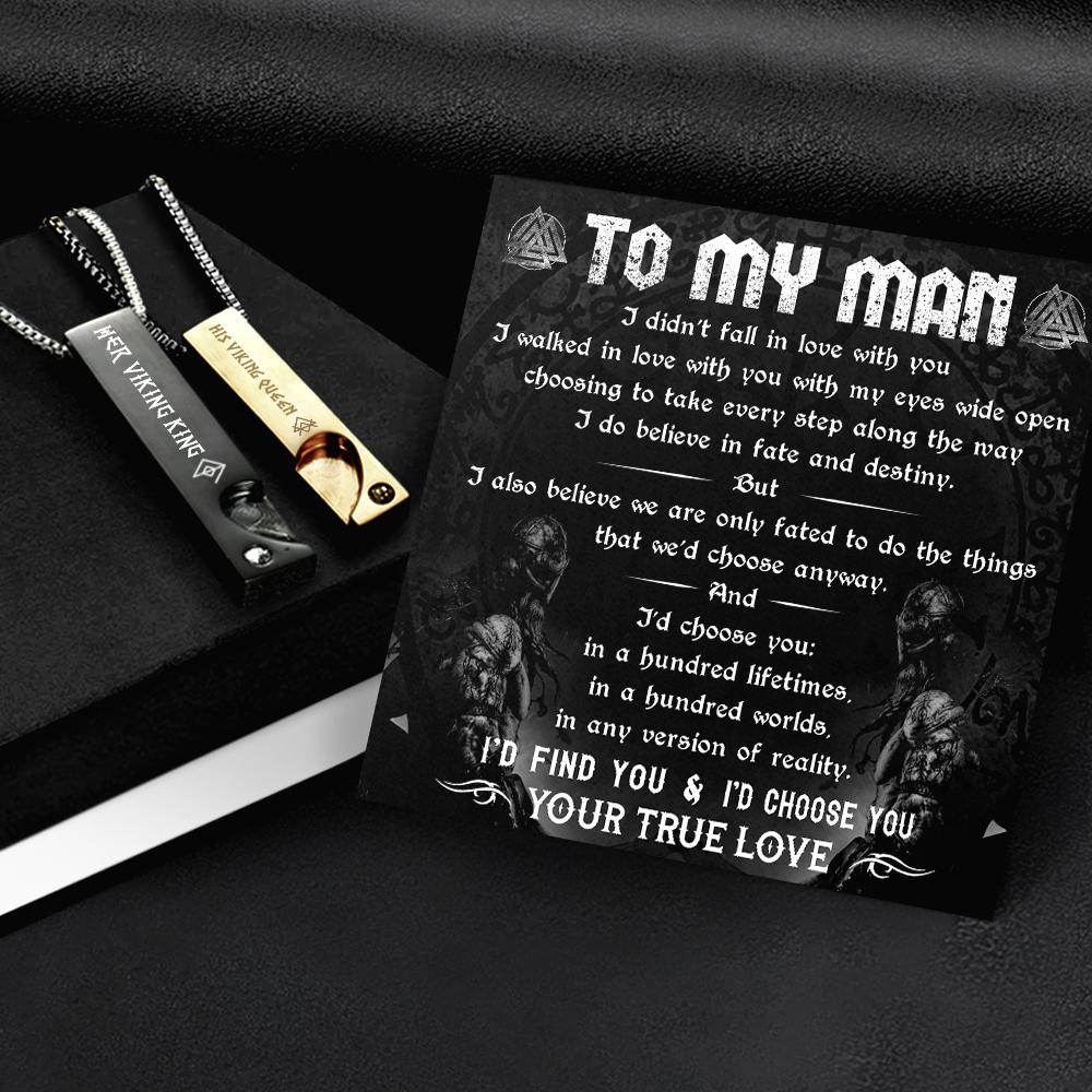 Couple Bar Pendant Necklaces - To My Man - I Do Believe In Fate And Destiny - Gnaz26003