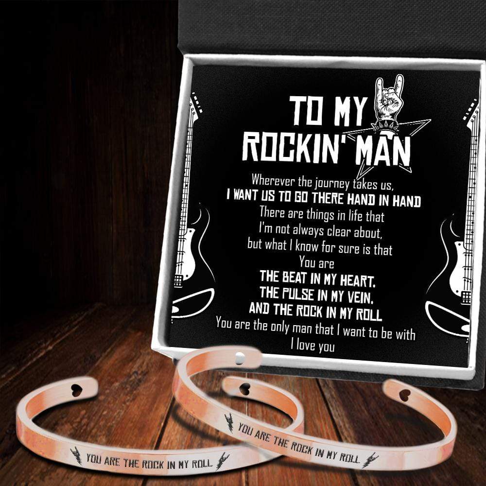 Couple Bracelets - Guitar - To My Rockin' Man - You Are The Rock In My Roll - Gbt26034
