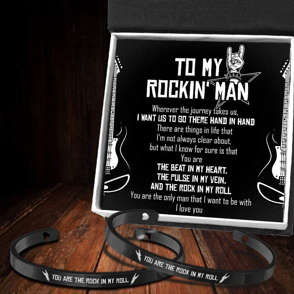 Couple Bracelets - Guitar - To My Rockin' Man - You Are The Rock In My Roll - Gbt26034