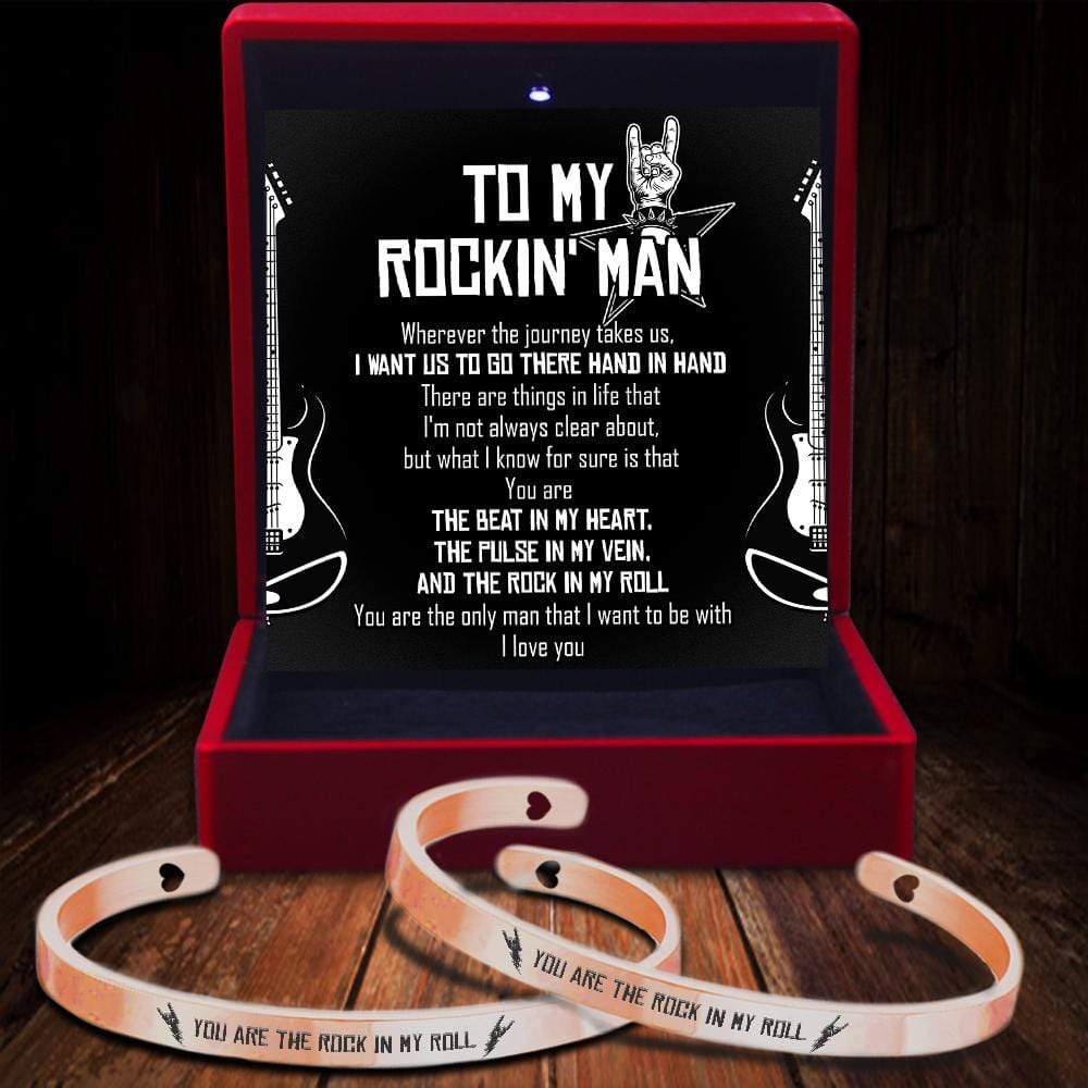 Couple Bracelets - Guitar - To My Rockin' Man - You Are The Rock In My Roll - Gbt26034