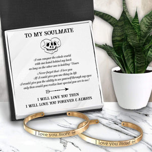 Couple Bracelets - Skull & Tattoo - To My Soulmate - I Will Love You Forever & Always - Gbt13033