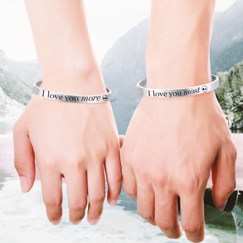 Always&Forever Couples Bracelets His and Hers Black Stainless Steel ID –  LinnaLove