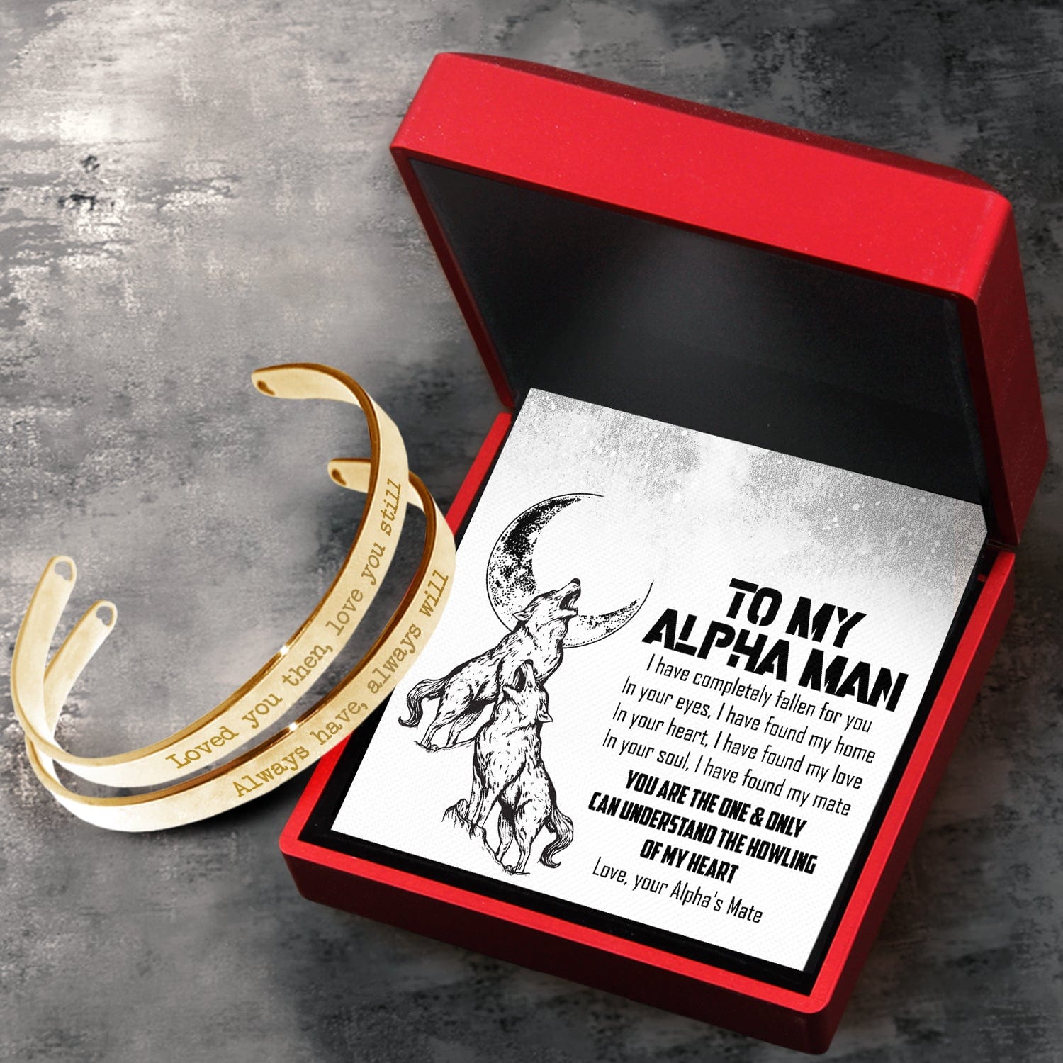 Couple Bracelets - Wolf - To My Alpha Man - I Have Completely Fallen For You - Gbt26047