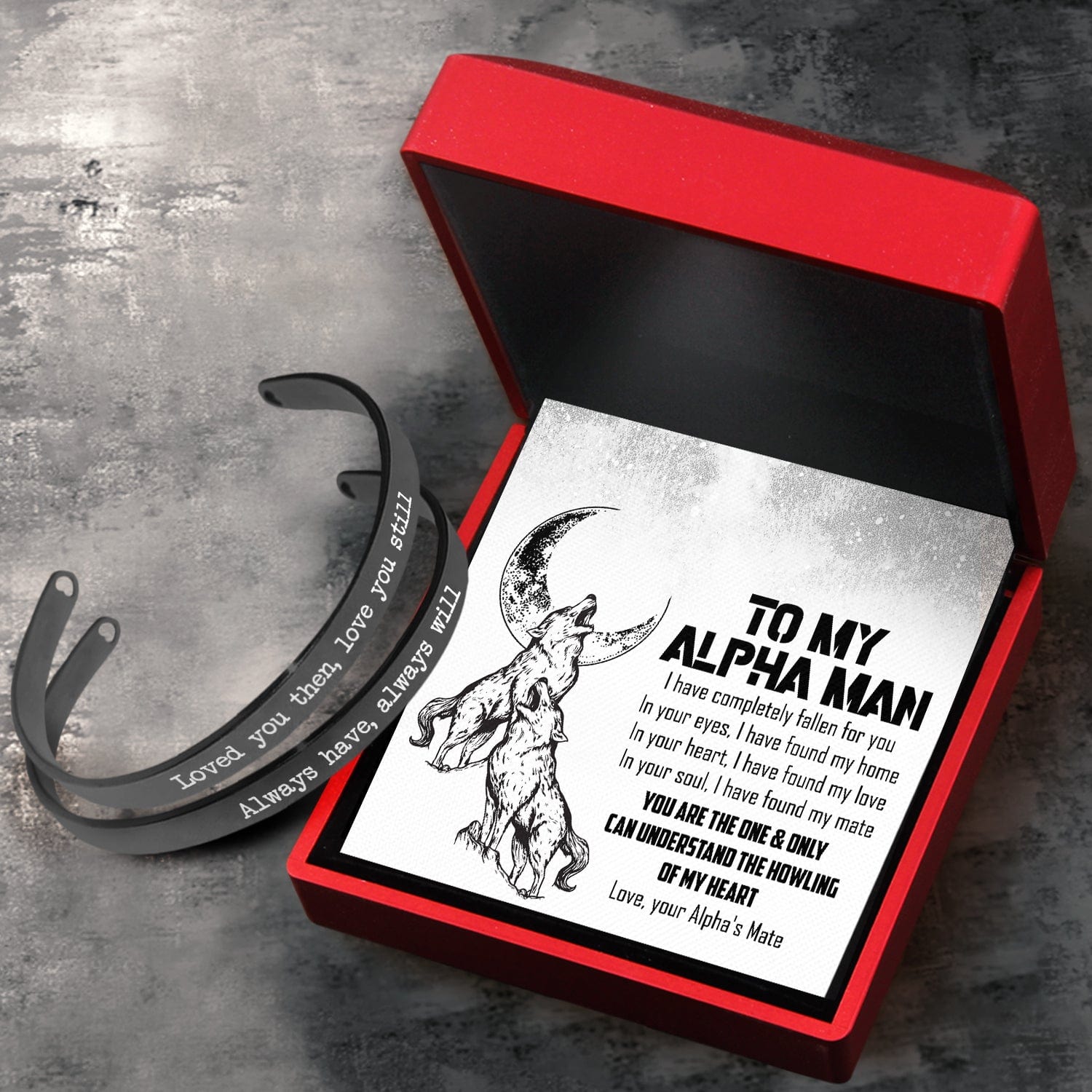Couple Bracelets - Wolf - To My Alpha Man - I Have Completely Fallen For You - Gbt26047
