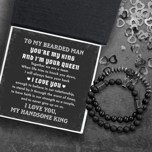 Couple Crown And Skull Bracelets - Beard - To My Bearded Man - I Love You Enough To Believe In Our Relationship - Gbu26016