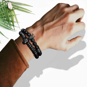 Couple Crown And Skull Bracelets - Guitar - To My Rockin' Man - You Are The Beat In My Heart - Gbu26015