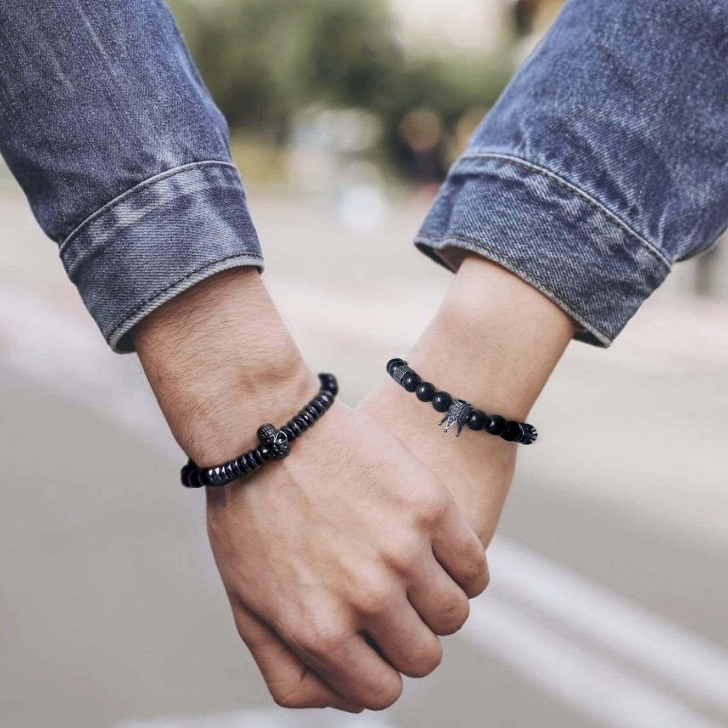 Couple Crown and Skull Bracelets - Hunting - To My Buckin' Son - I Hope You Believe In Yourself - Gbu16003