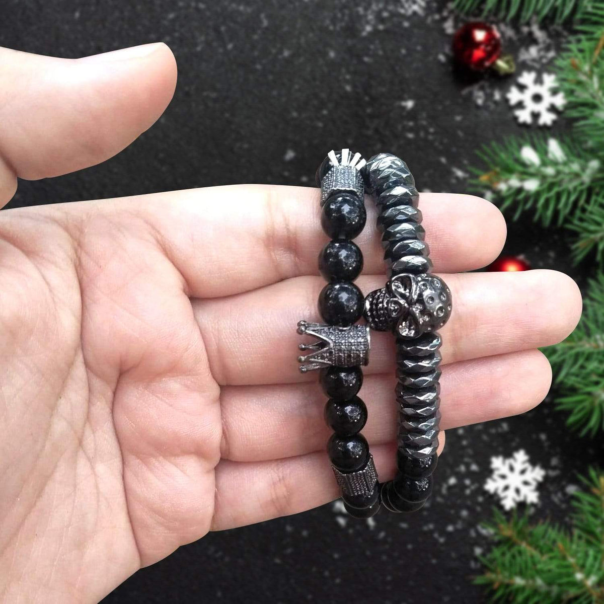 Couple Crown and Skull Bracelets - Hunting - To My Buckin' Son - I Hope You Believe In Yourself - Gbu16003