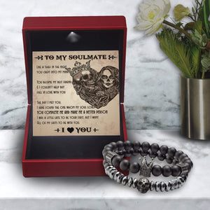 Couple Crown and Skull Bracelets - Skull & Tattoos - To Couple - I Love You - Gbu26009