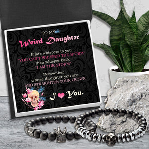 Couple Crown and Skull Bracelets - Skull - To My Daughter - I Love You - Gbu17001