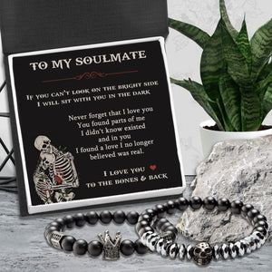 Couple Crown and Skull Bracelets - Skull - To My Soulmate - Never forget that I love you - Gbu13008