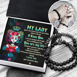 Couple Crown and Skull Bracelets - To My Lady - You Are My Life - Gbu13003