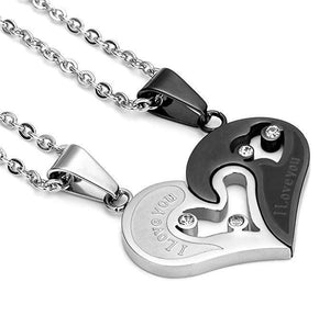 Couple Heart Necklaces - To My Bearded Man - Together We Are A Team - Glt26001