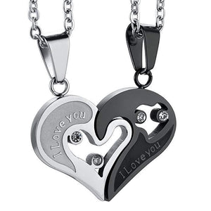 Couple Heart Necklaces - To My Bearded Man - Together We Are A Team - Glt26001