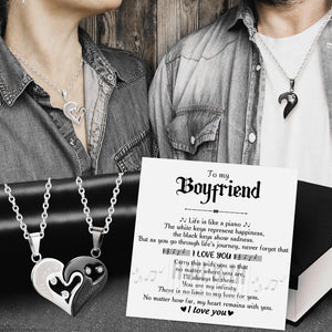 Couple Heart Necklaces - To My Boyfriend - Life Is Like A Piano - Glt12004