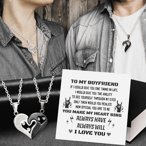 Couple Heart Necklaces - To My Boyfriend - You Make My Heart Sing - Glt12003