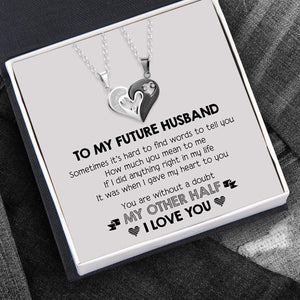 Couple Heart Necklaces - To My Future Husband - How Much You Mean To Me - Glt24001