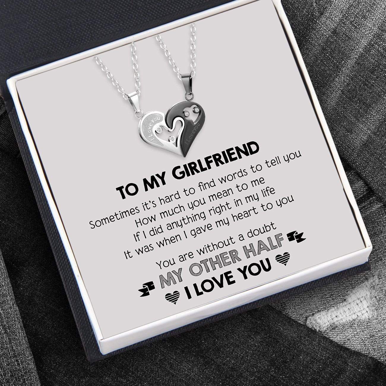 Couple Heart Necklaces - To My Girlfriend - How Much You Mean To Me - Glt13003