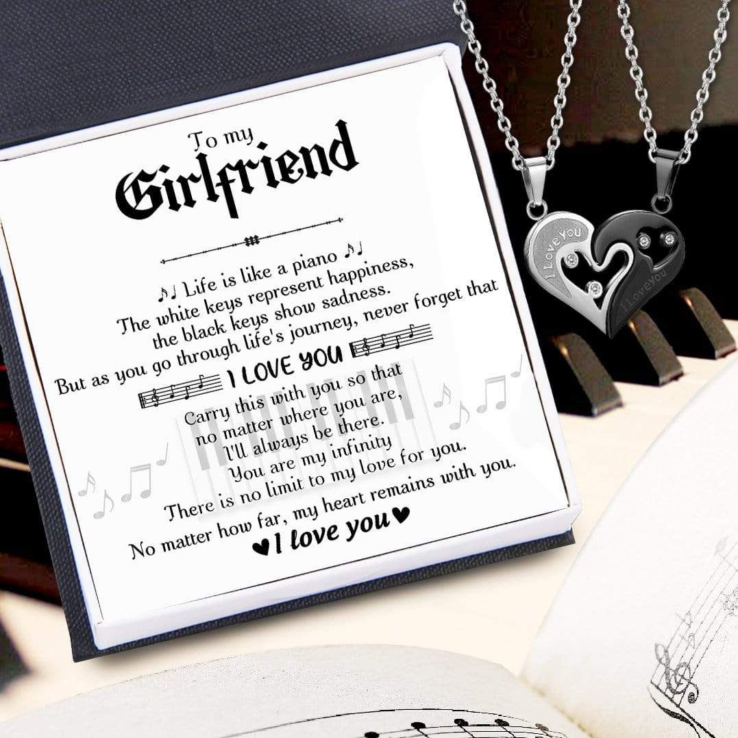 Couple Heart Necklaces - To My Girlfriend - Life Is Like A Piano - Glt13005