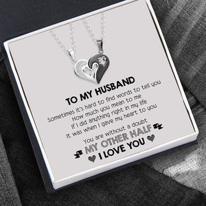 Couple Heart Necklaces - To My Husband - How Much You Mean To Me - Glt14001