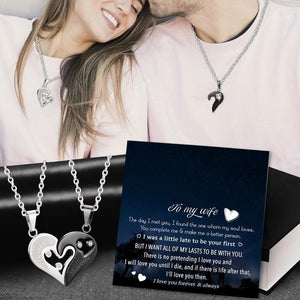 Couple Heart Necklaces - To My Wife - There Is No Pretending I Love You - Glt15005