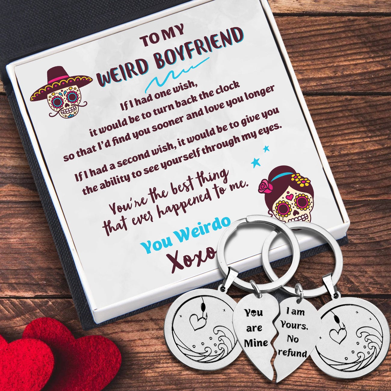 Couple Keychains - Skull - To My Boyfriend - You're The Best Thing That Ever Happened To Me - Gkes12002