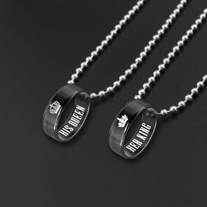 Couple Pendant Necklaces - Beard - To My Bearded Man - You're My King And I'm Your Queen - Gnw26062