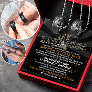Couple Pendant Necklaces - Biker - My Lady Rider - You Are My Best Biker - Gnw13044