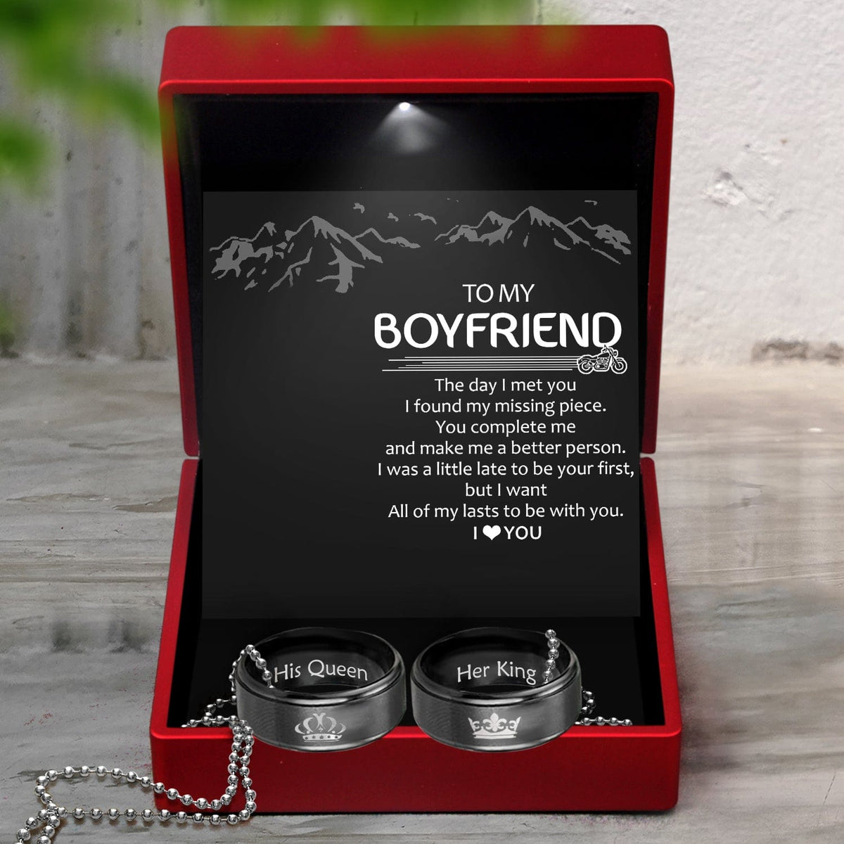 Couple Pendant Necklaces - Biker - To My Boyfriend - You Complete Me And Make Me A Better Person- Gnw12019